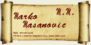 Marko Mašanović vizit kartica